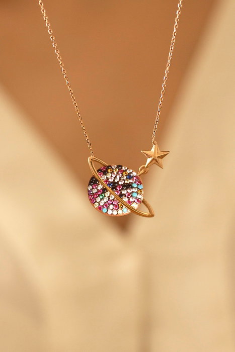 Heliophilia Silver Collar de Plata de Ley 925 en Oro Rosa KL - 0706